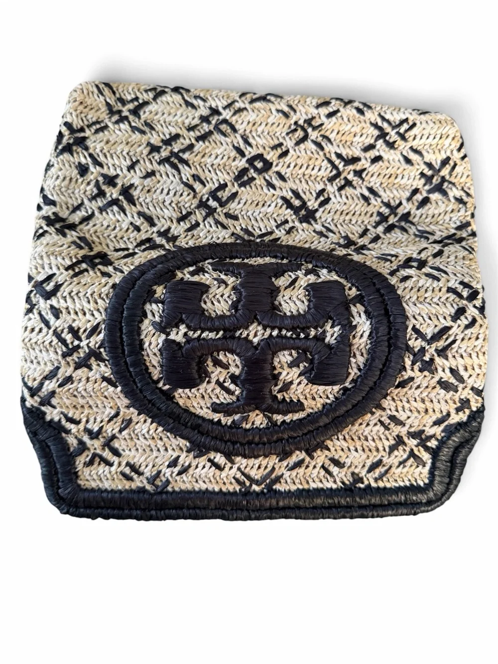 NWOT! Tory Burch Fleming Soft Straw Clutch Bag